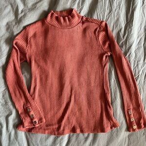 Ribbed Turtleneck Top